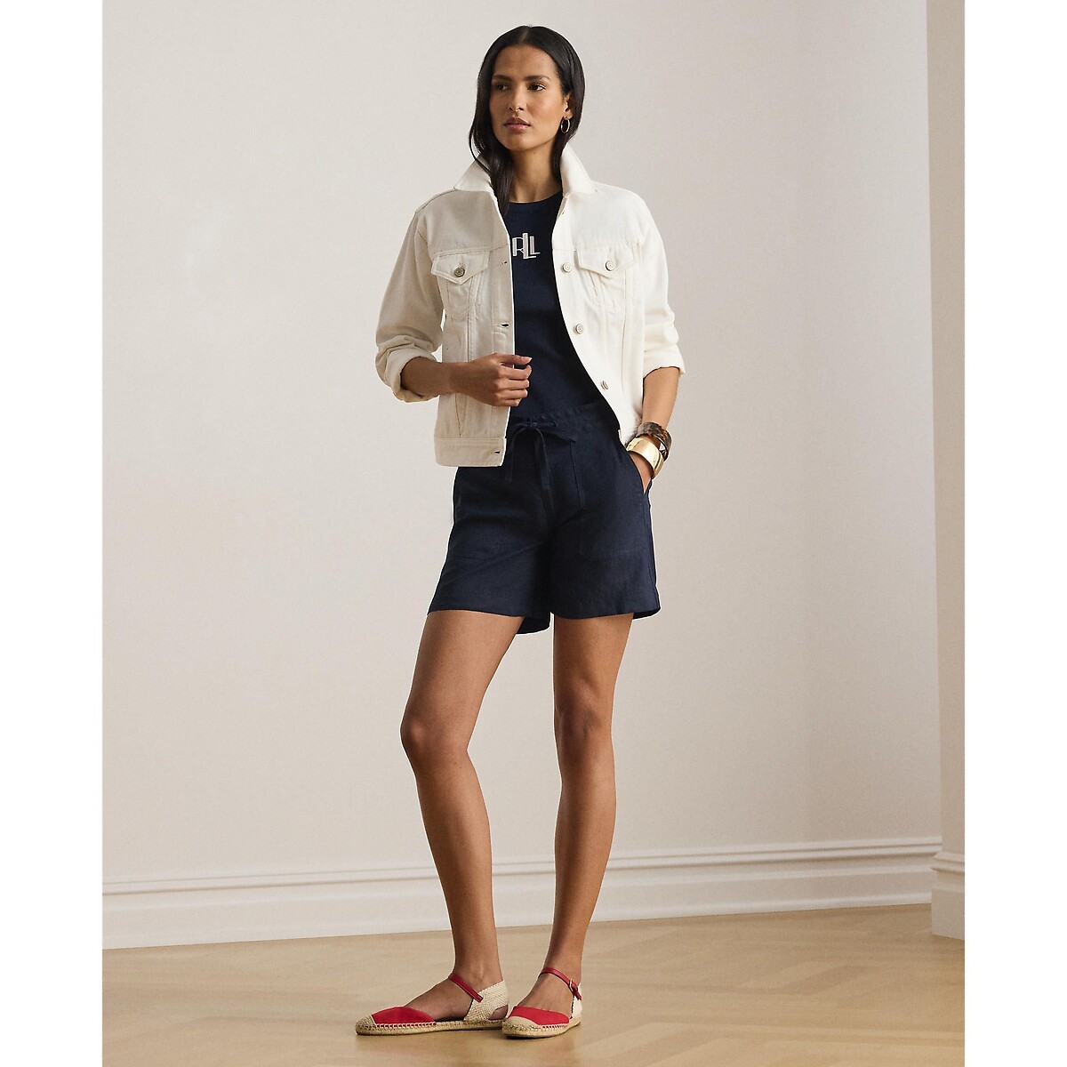Short large en lin marine, LAUREN RALPH LAUREN