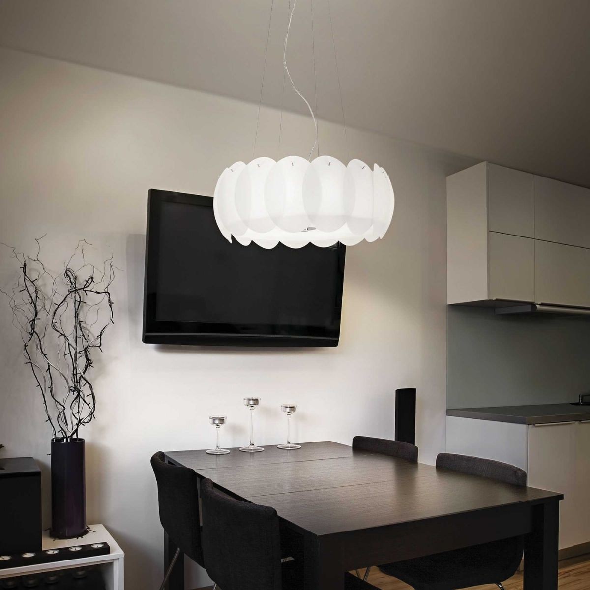 Suspension    OVALINO blanc, IDEAL LUX