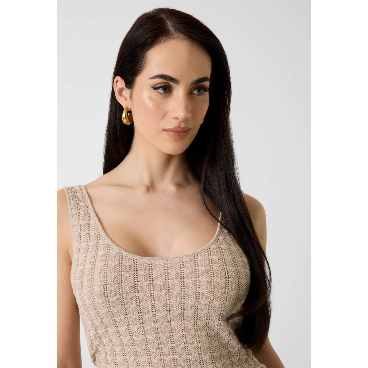 Débardeur En Maille beige, GUESS