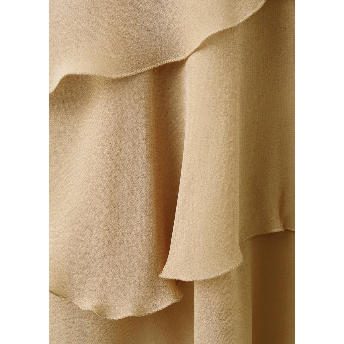 Robe à volants détail perles beige, MANGO
