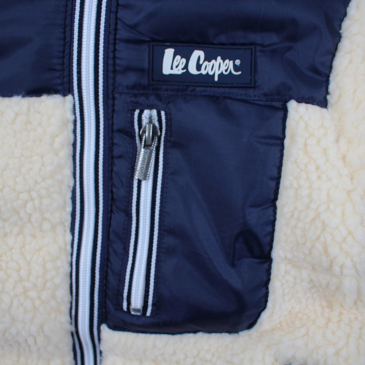 Parka zippée à capuche avec poche poitrine SHERPA marine, LEE COOPER