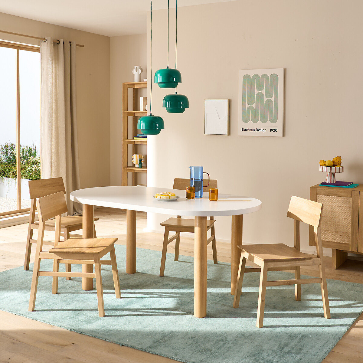 Piano ovale per tavolo componibile, 4-6 coperti, Alzar greige, LA REDOUTE INTERIEURS