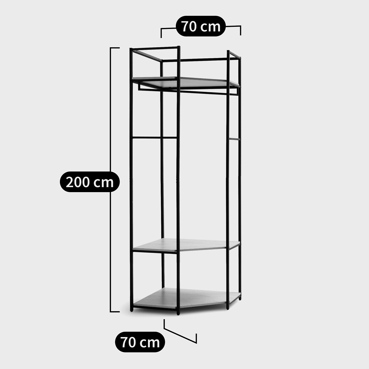 Module de dressing d'angle, Adarbi noir/bois, LA REDOUTE INTERIEURS