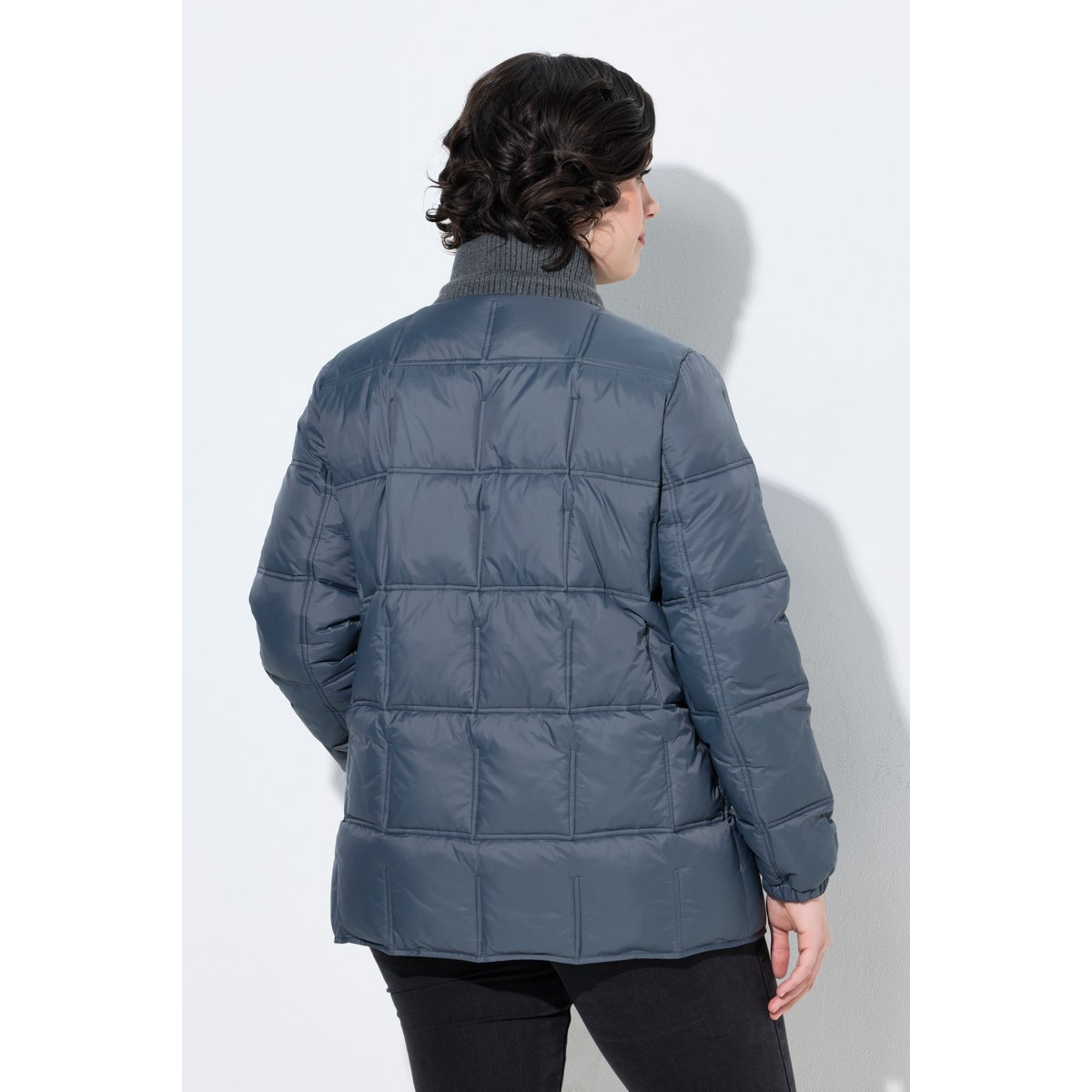 Veste matelassée HYPRAR, col montant côtelé gris foncé, ULLA POPKEN