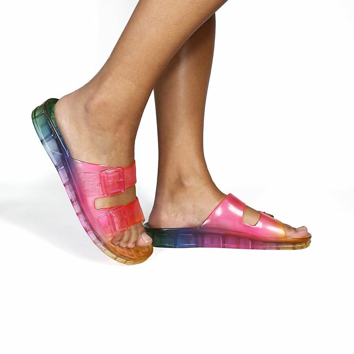 Anjo Double Mules with Sheer Buckles multi-coloured, CACATOES