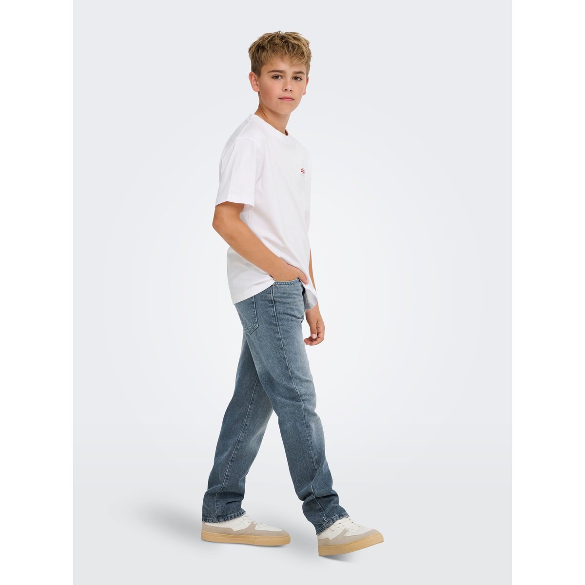 Jean À Coupe Ample bleue - special blue grey denim, ONLY & SONS JUNIOR