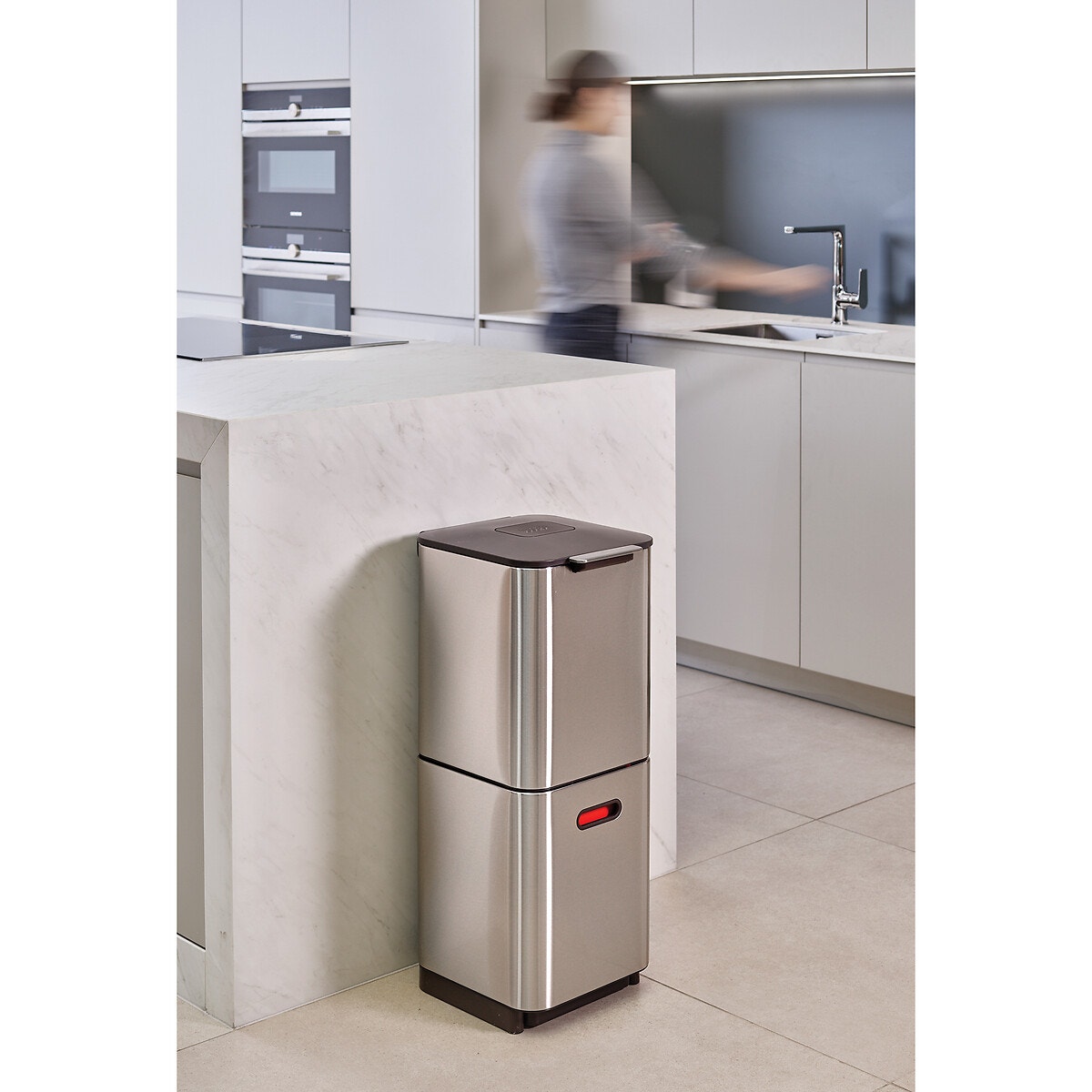 Poubelle Totem 40L tri sélectif 30063 acier, JOSEPH JOSEPH