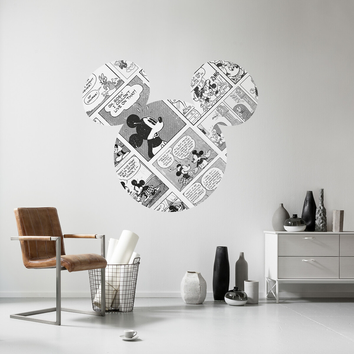 Papel de parede DOT, Mickey Head Comic Cartoon, da Interelife multicolor, INTERELIFE