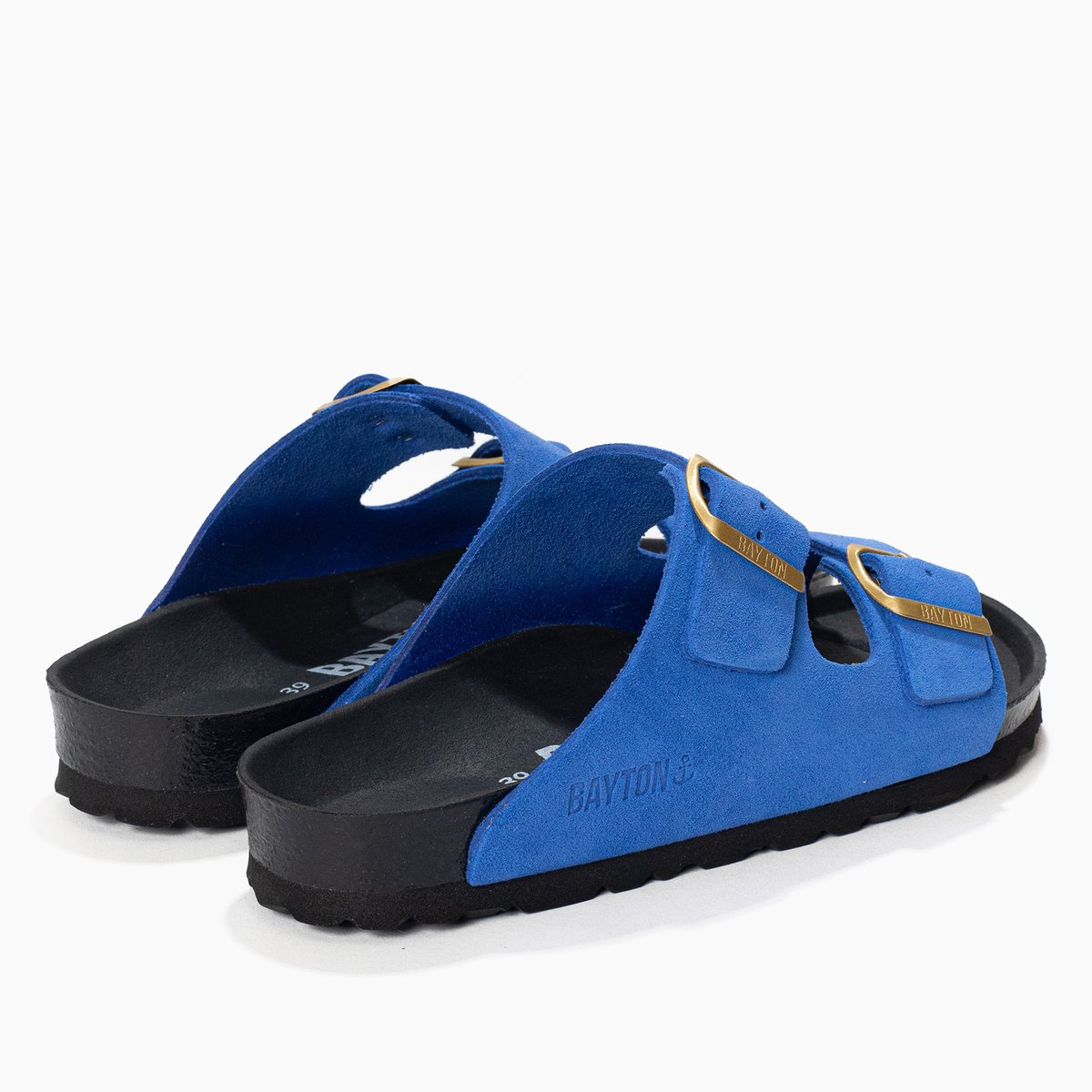 Sandales en cuir suédé ATLAS bleu, BAYTON