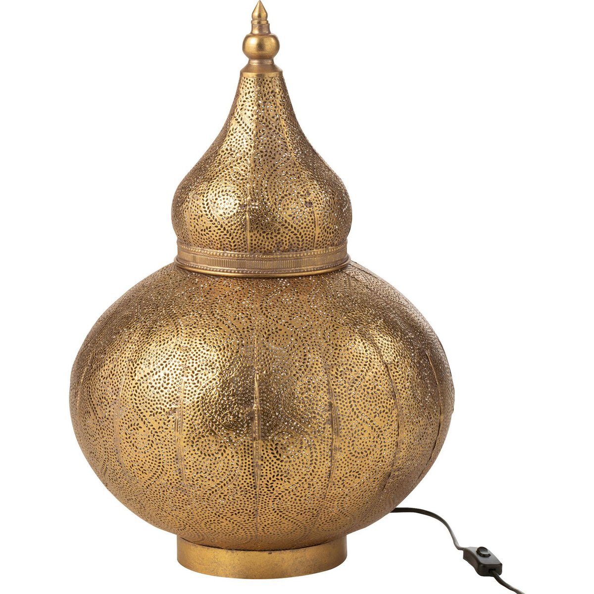 Lampe orientale ronde en métal doré oriental lumineux, RECOLLECTION