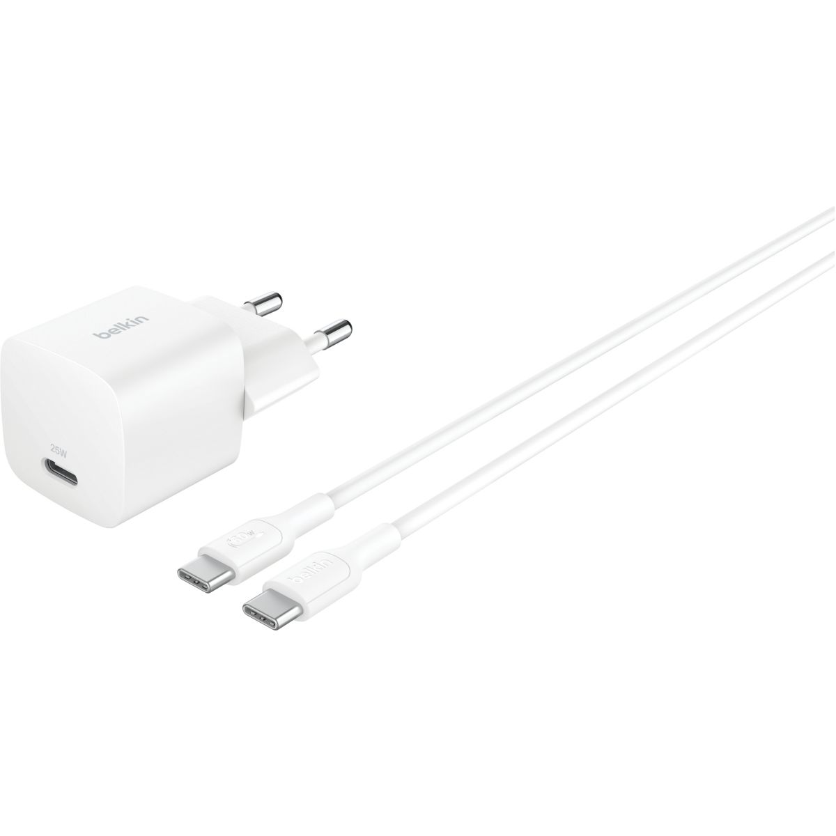 Chargeur 25W USB-C Blanc couleur unique, BELKIN