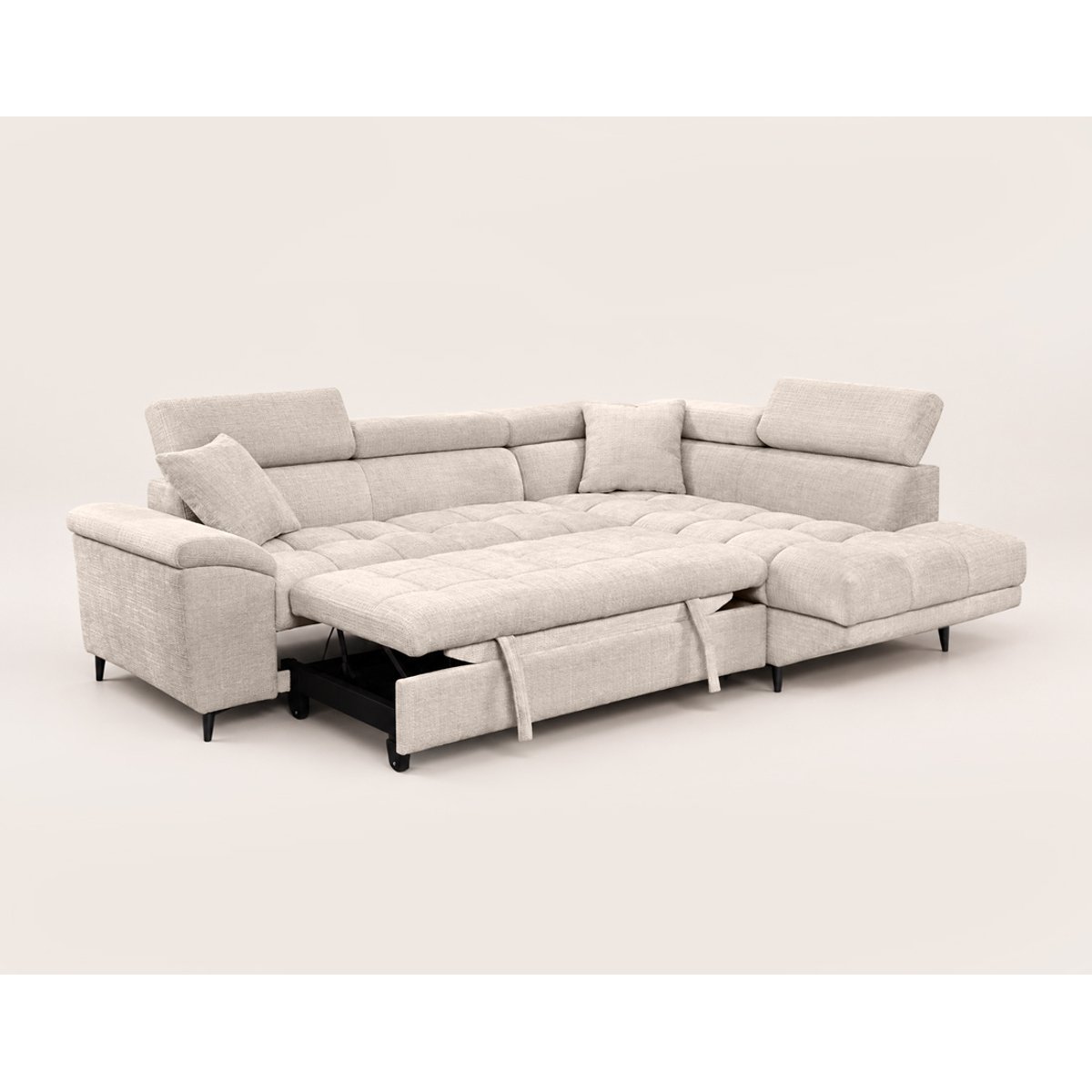 Canapé d'Angle Convertible 5 places - CAMILLE beige, BEST MOBILIER