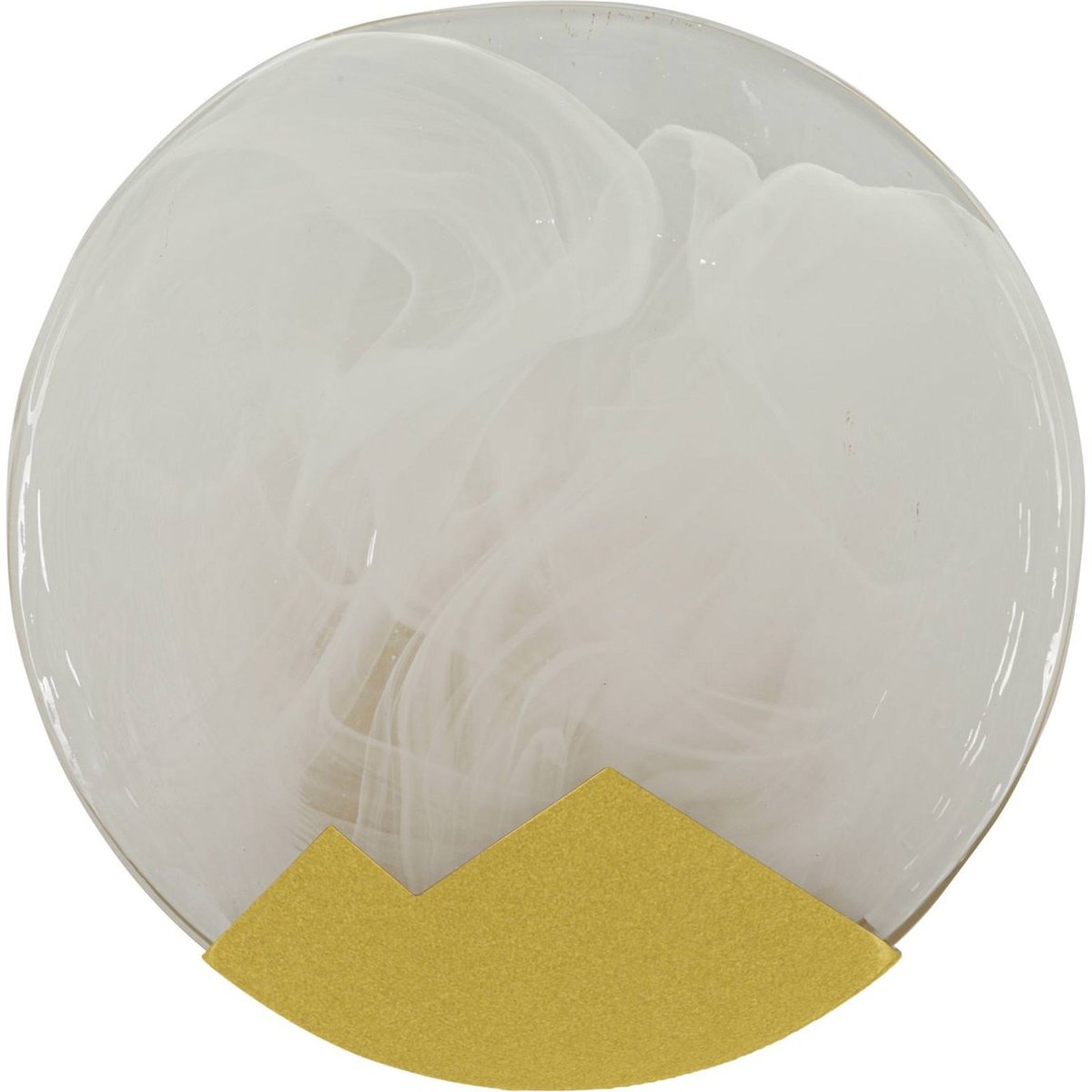 Applique murale lune verre effet nuage GLAM doré et blanc, RECOLLECTION