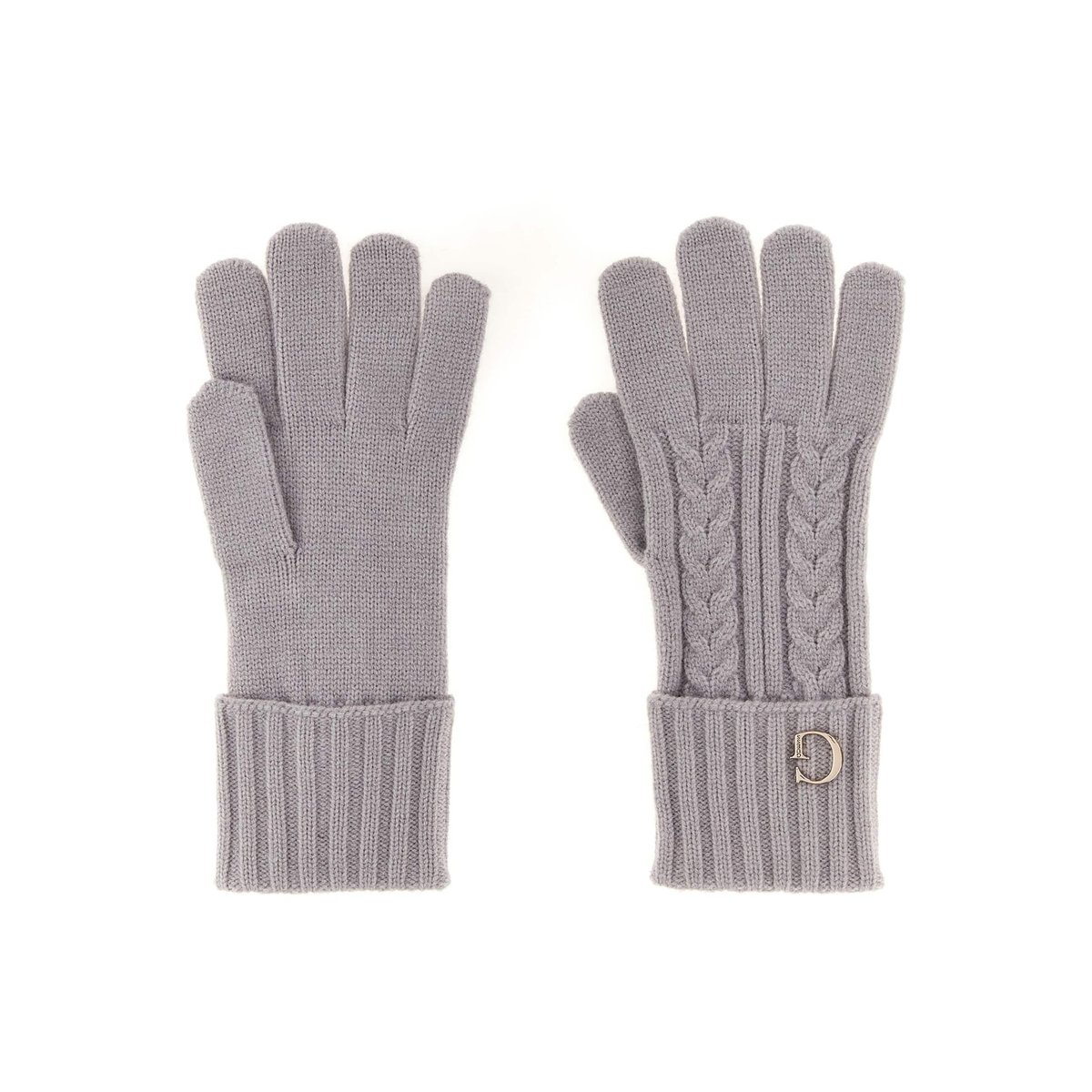 Gants En Maille Avec Logo gris, GUESS