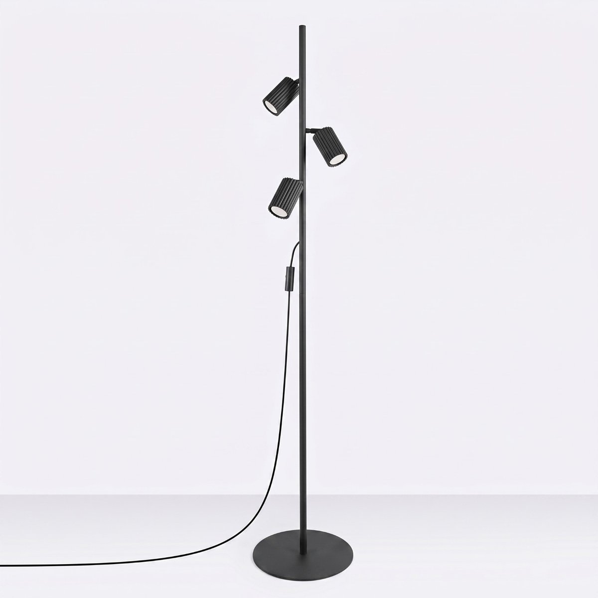 Lampadaire Aluminium Noir GU10 3 KARBON noir, EDEN