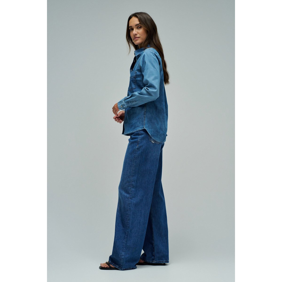 CHEMISE EN DENIM bleu denim, SALSA JEANS