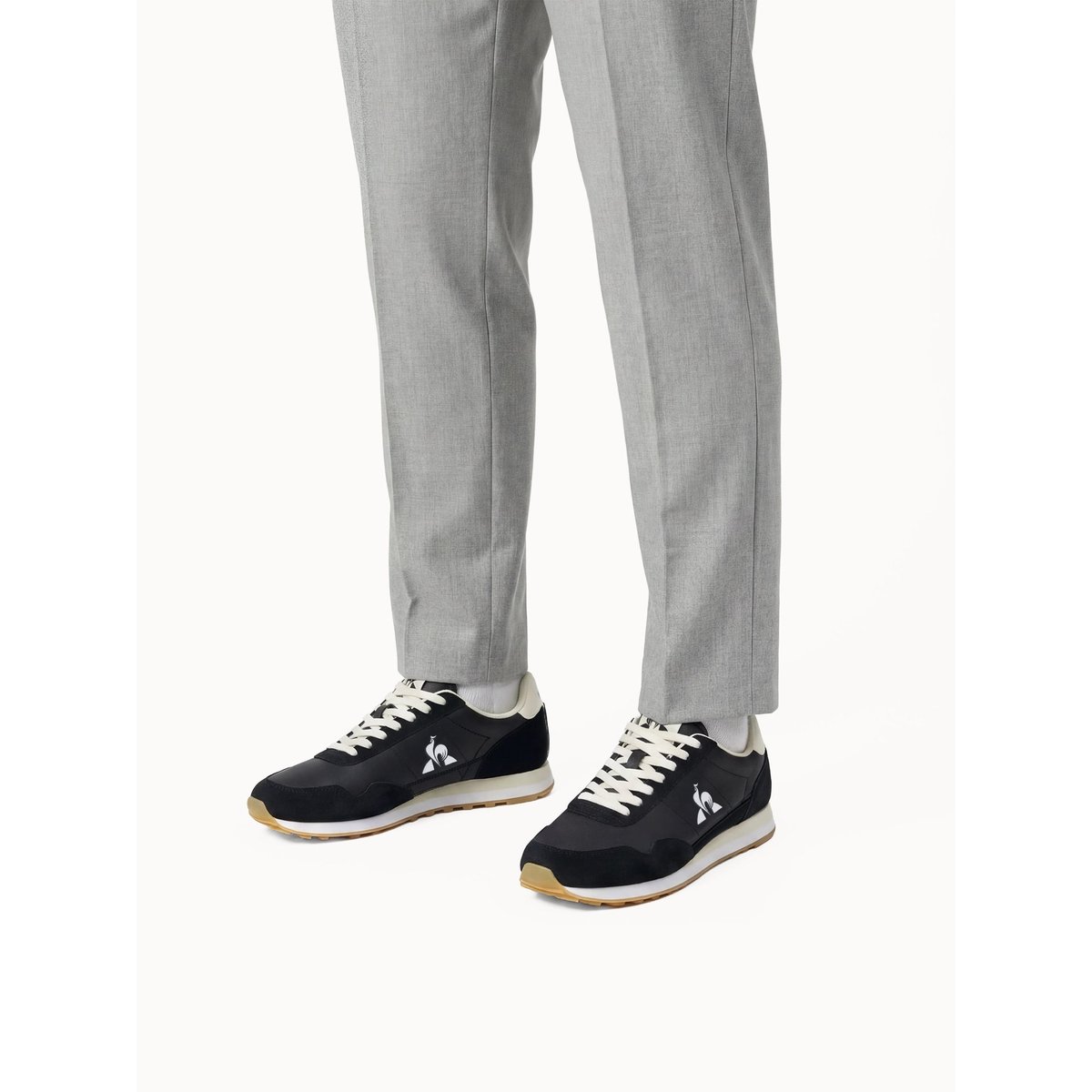 Sneakers rétro-running avec détail suede Astra black, LE COQ SPORTIF