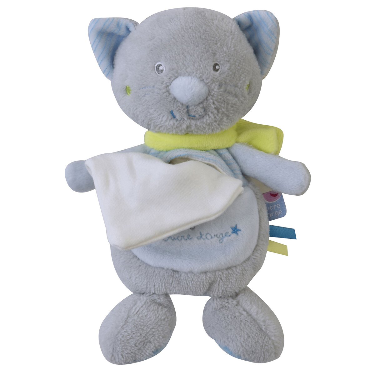 Doudou mouchoir chat bleu, SUCRE D'ORGE
