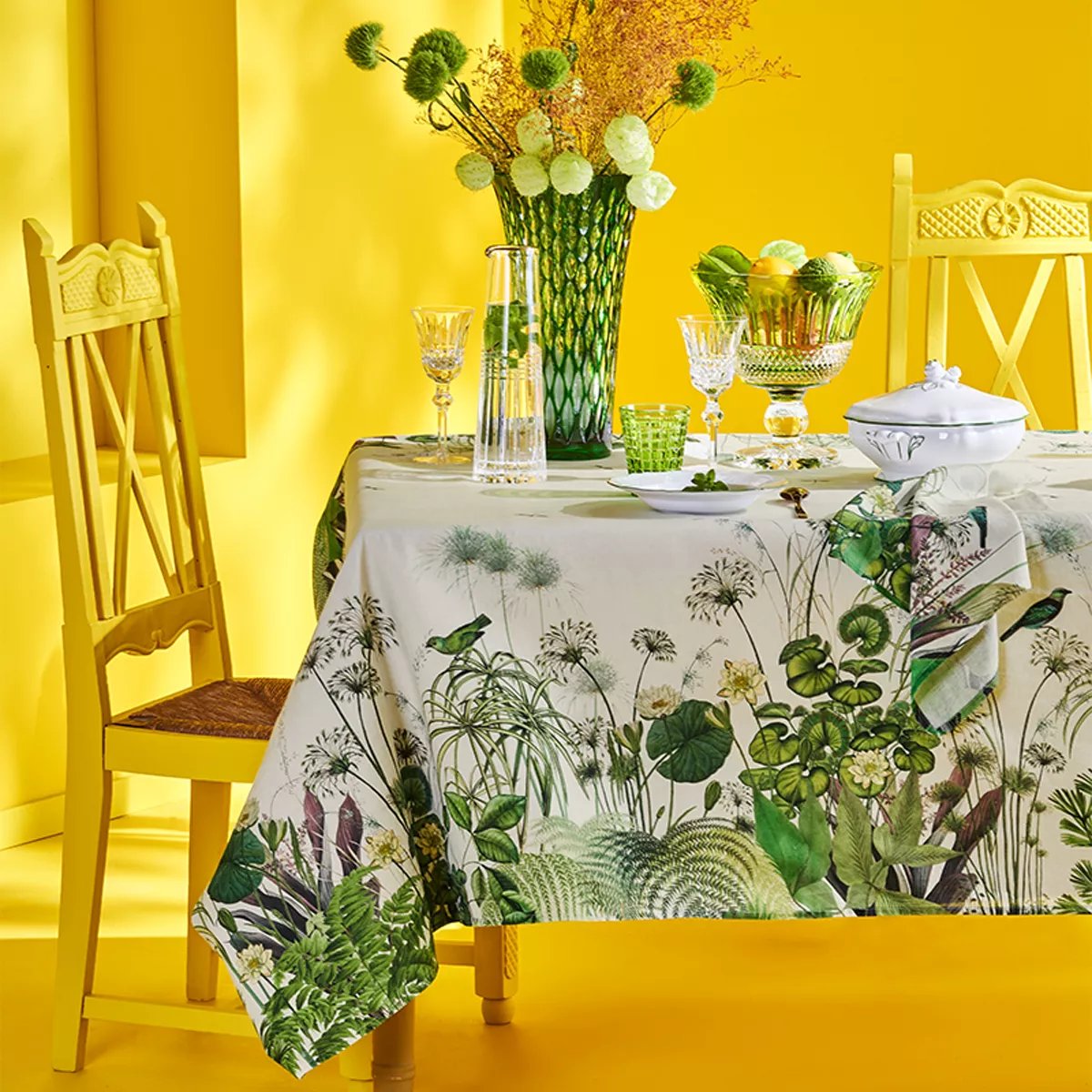 Serviette lin & coton lavé NENUPHARS parchemin, GARNIER THIEBAUT