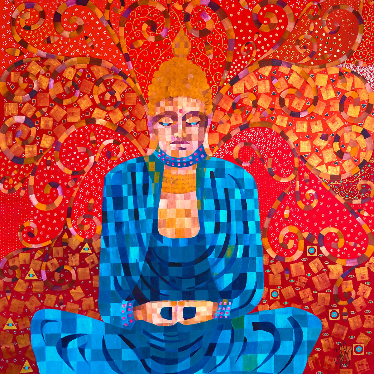 Tableau voyage en terre de bouddha tableau alu dibond, HEXOA