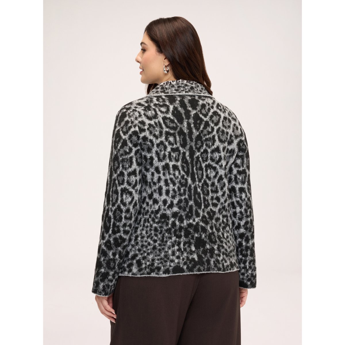 Veste à imprimé animalier gris, FIORELLA RUBINO