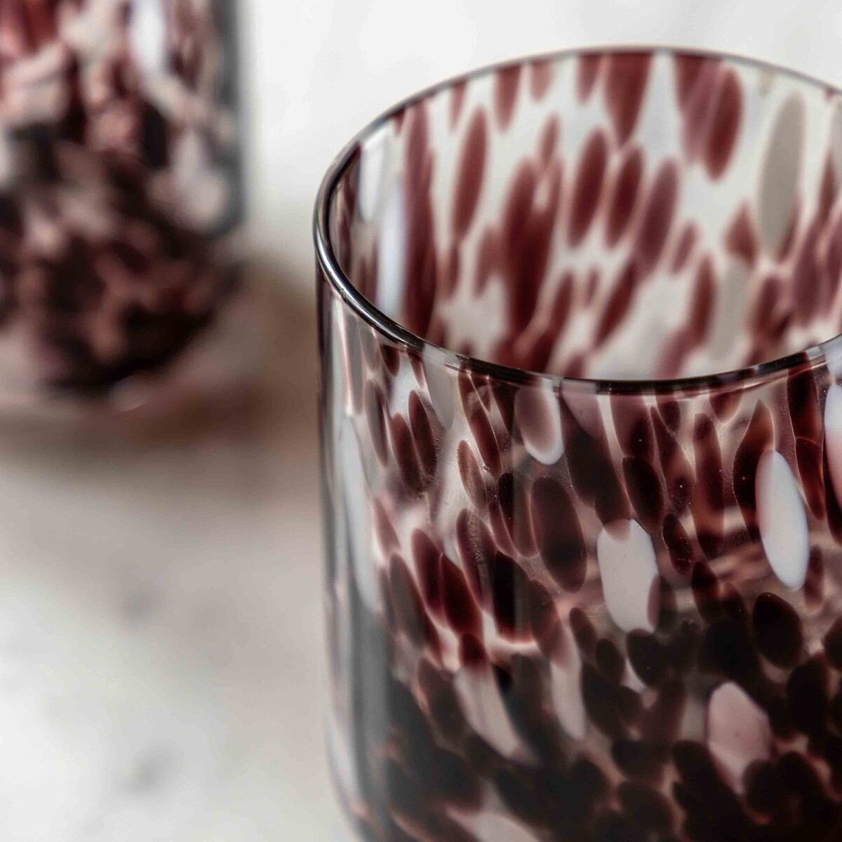Set of 4 Confetti Tumbler Glasses brown              , ÉDITÉ