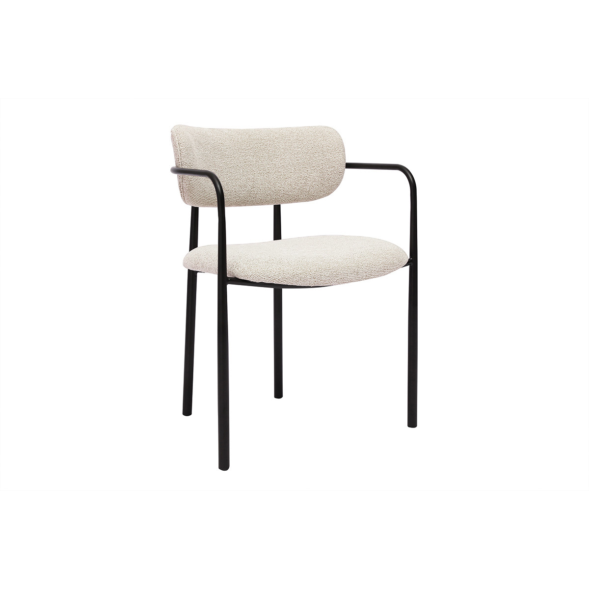Chaises en tissu effet velours texturé terre brûlée et métal noir (lot de 2) SWIFT beige, MILIBOO