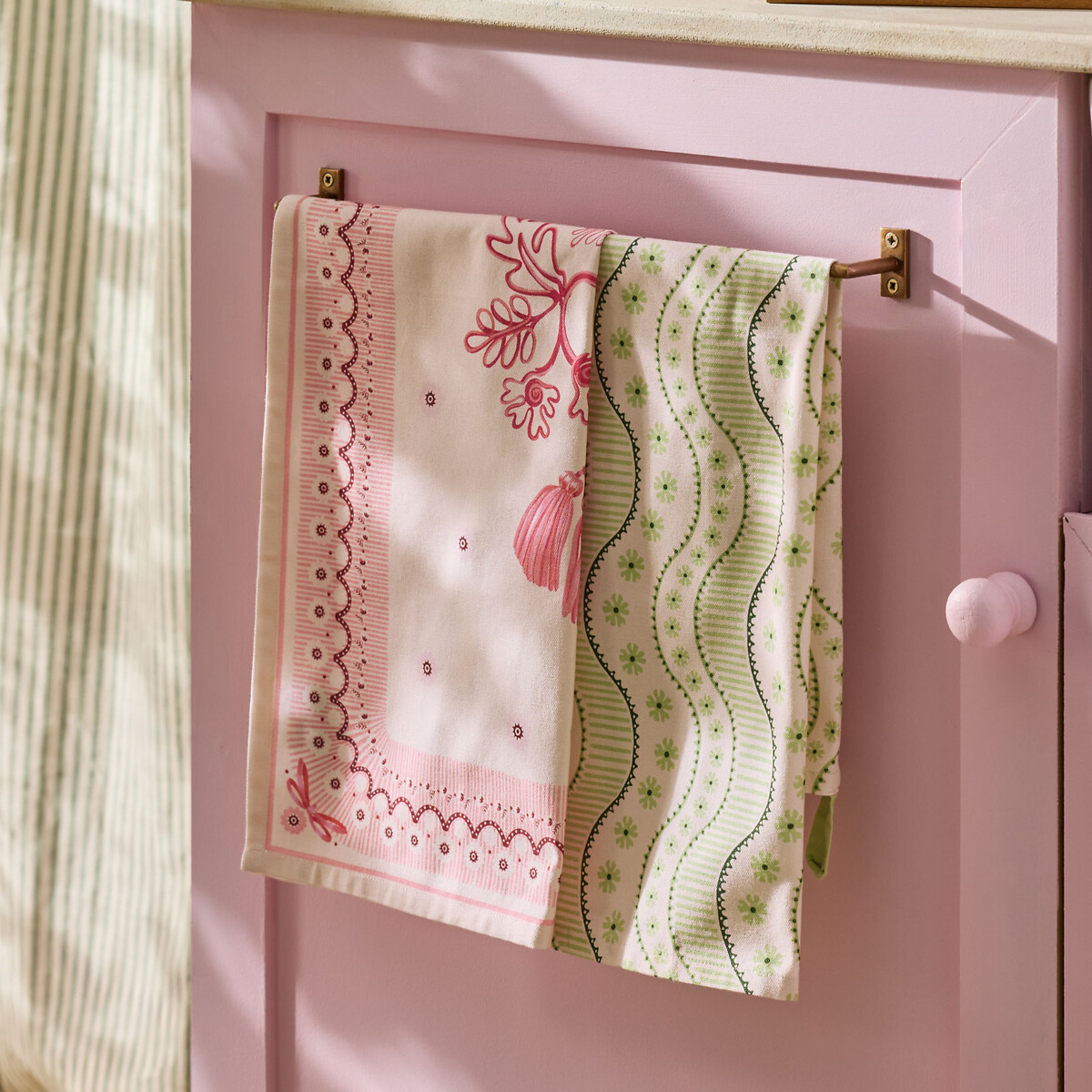 Set of 2 Spitalfields Silk Tea Towels multi-coloured, CATH KIDSTON