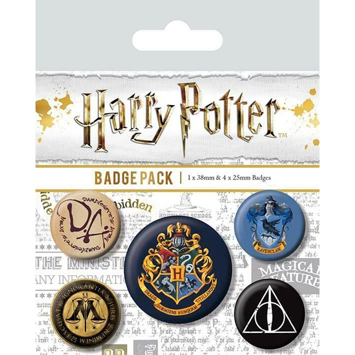 Ensemble de badges noir, HARRY POTTER