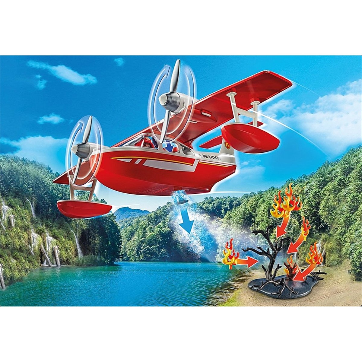 Hydravion avec pompier hydravion avec pompier, PLAYMOBIL