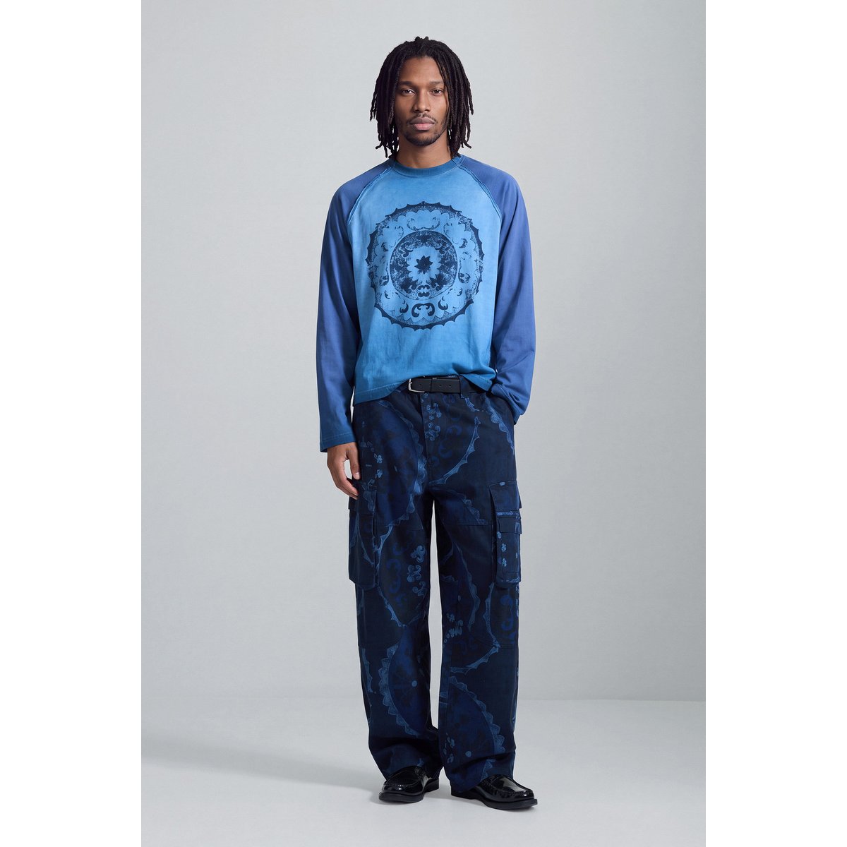 T-shirt à manches longues dégradé bleu, DESIGUAL