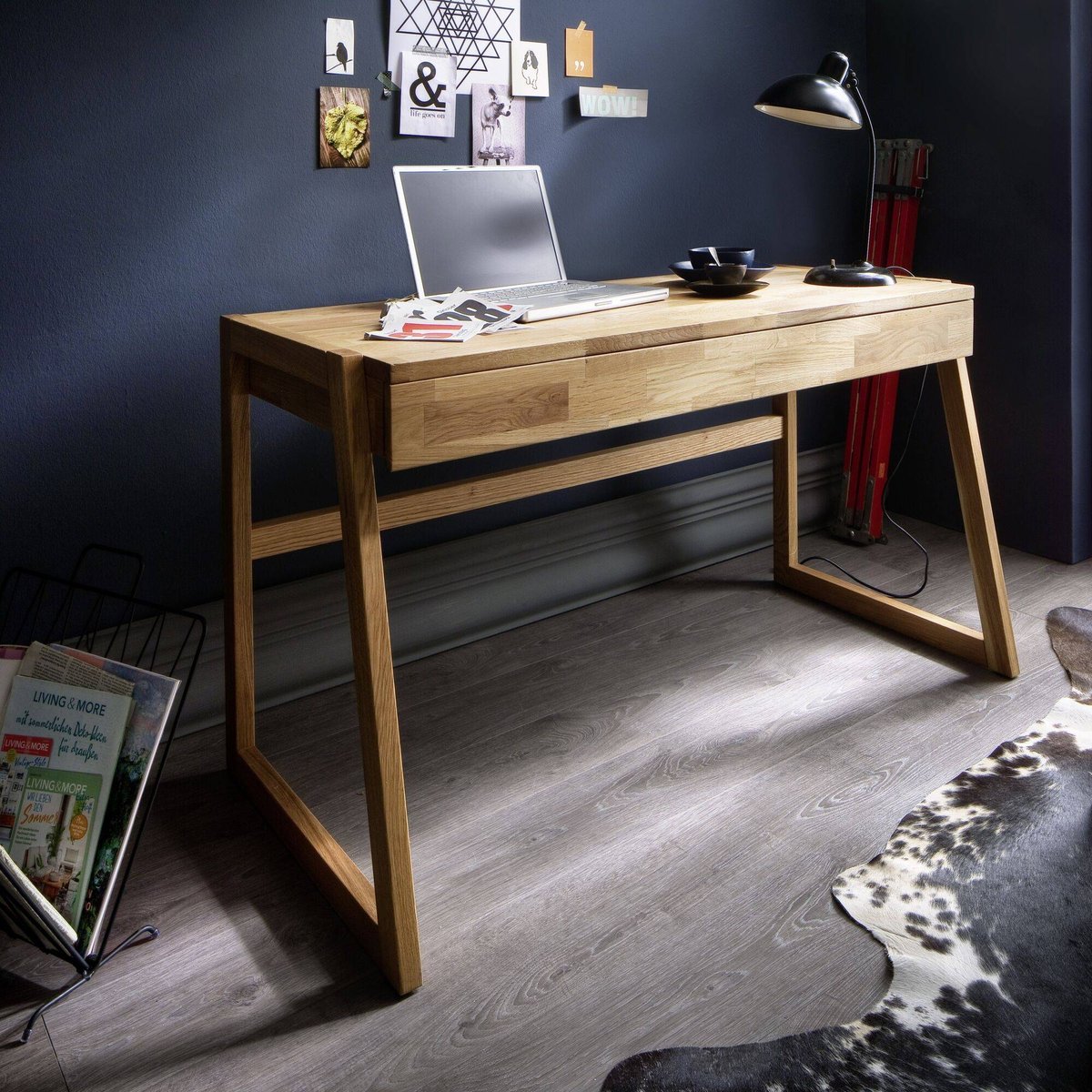Bureau en chêne massif - CYRIEL bois clair, CAMIF