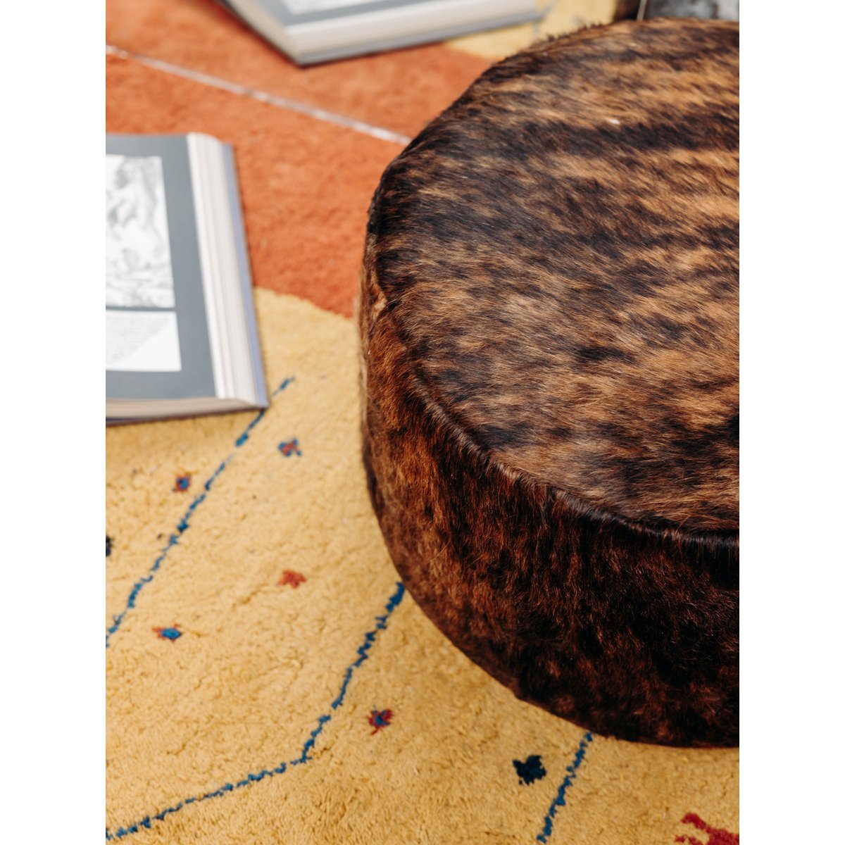 Pouf ottoman Jean-Philippe N°10 - Bon état marron, DEBONGOUT