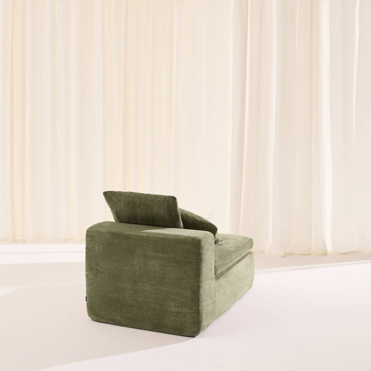Fauteuil compressé pour canapé modulable tissu chenille 1 place MOVI blanc, SWEEEK