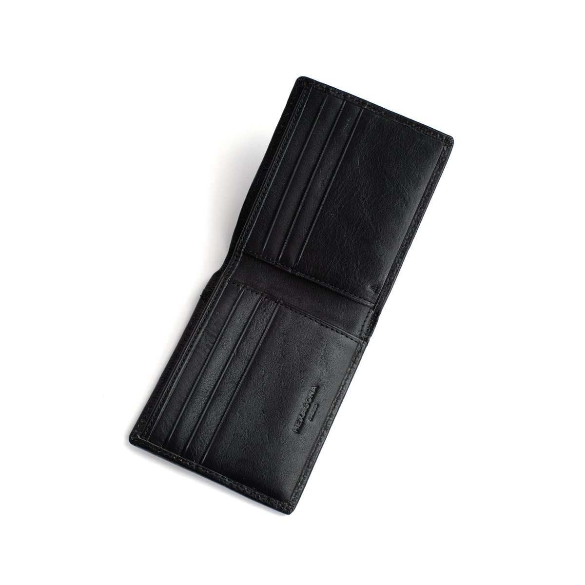 Portefeuille italien  STUART noir, HEXAGONA