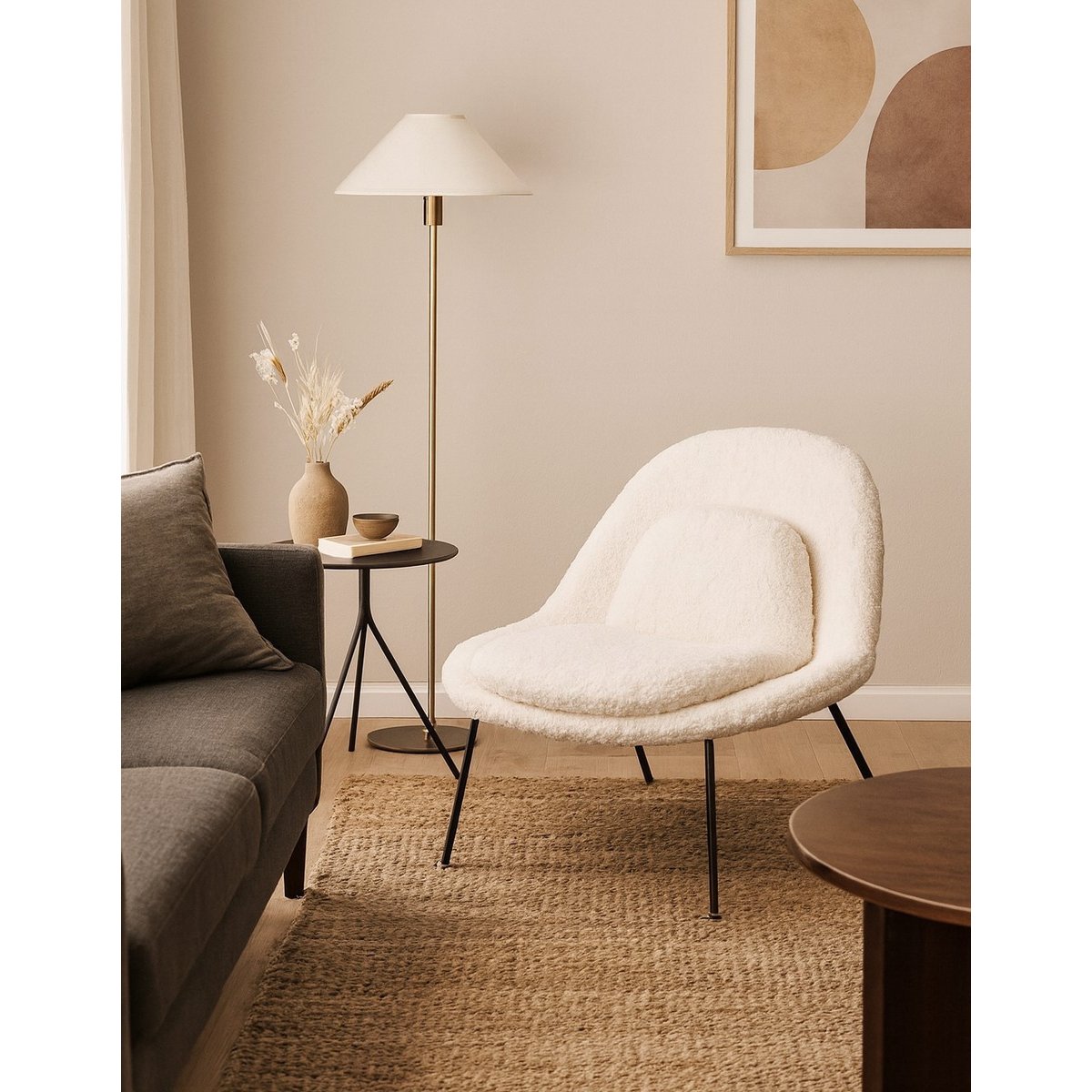 Fauteuil design original - ASPEN blanc cassé, MATHI DESIGN