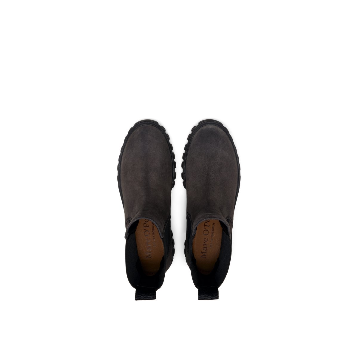 Bottes Chelsea, modèle Vala en cuir velours huilé gris foncé, MARC O'POLO