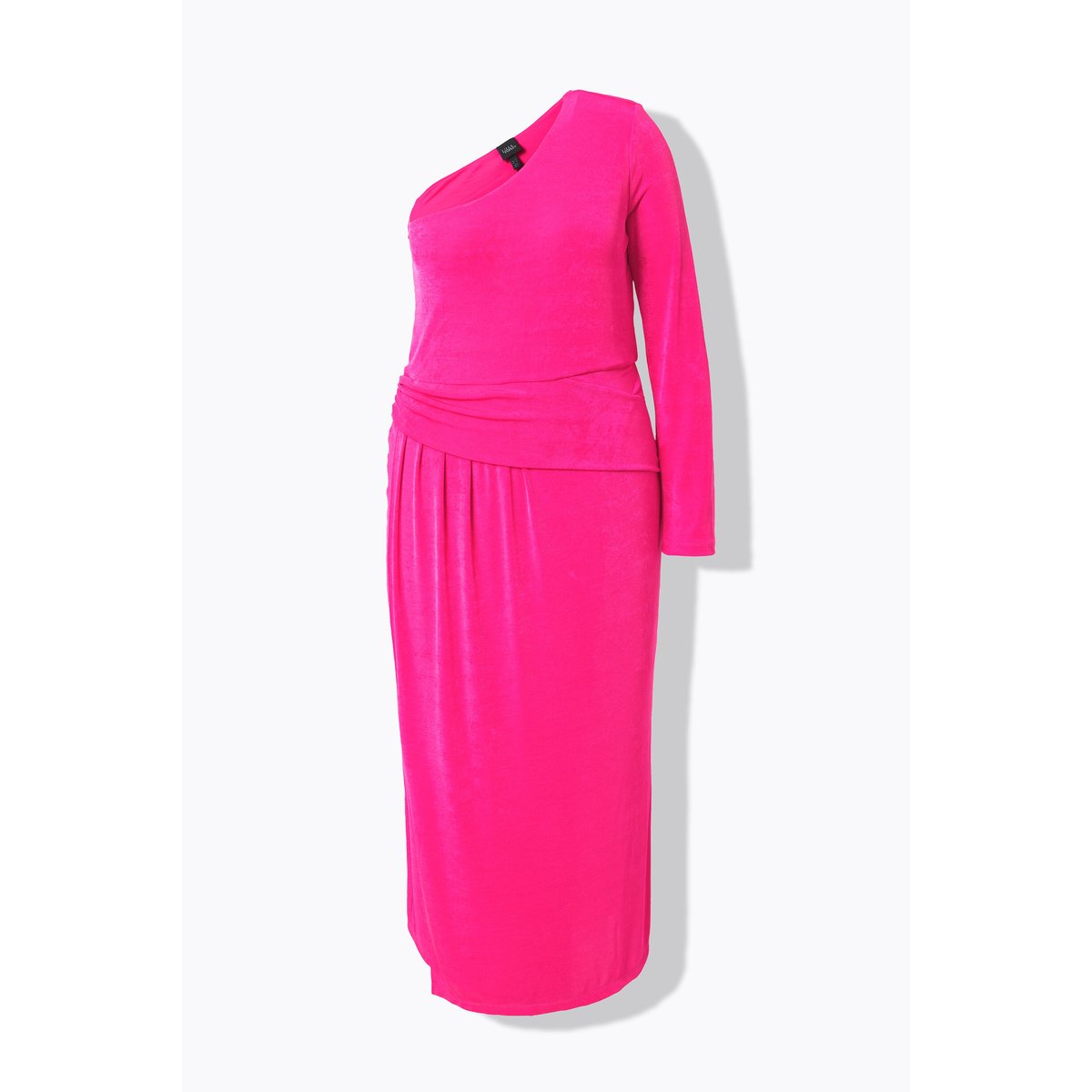 Robe maxi épaule nue, aspect cache-cœur rose vif, ULLA POPKEN