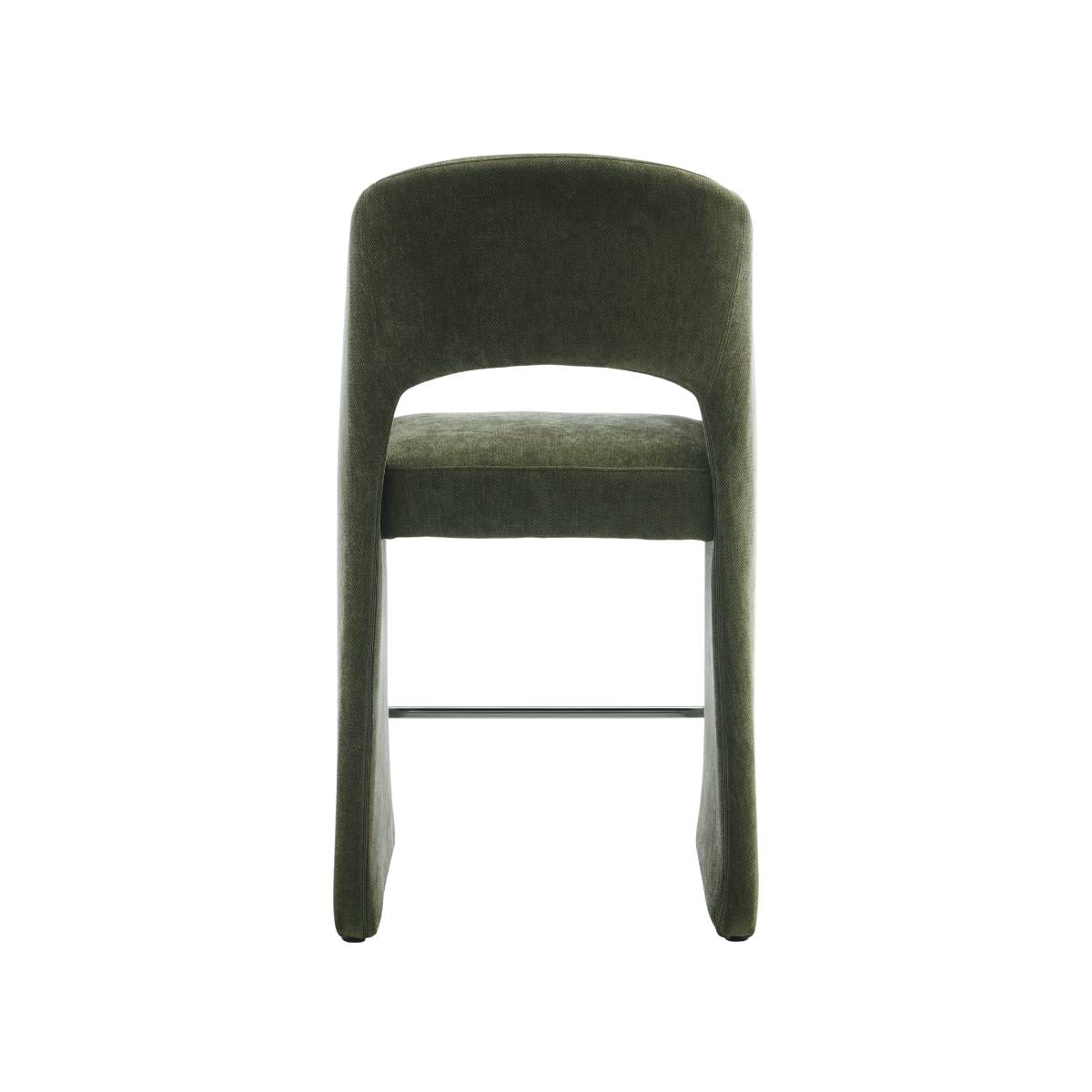 Lot de 2 tabourets de bar en tissu SÉPHIRA vert, MADE IN MEUBLES