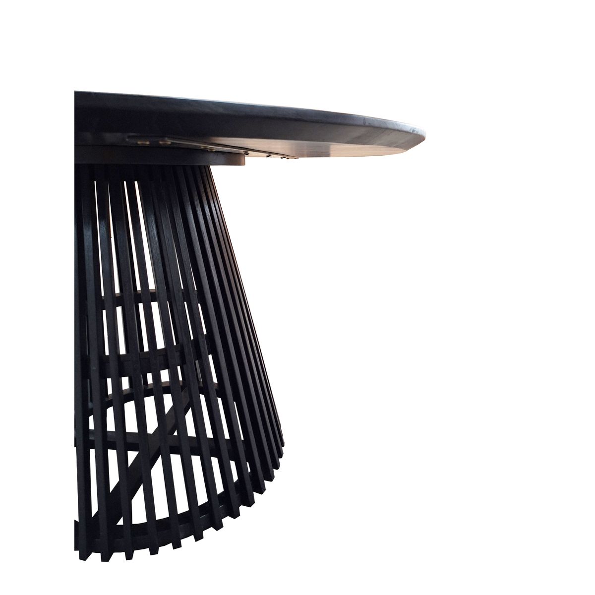 Table ronde en teck 120 cm noir, ZAGO