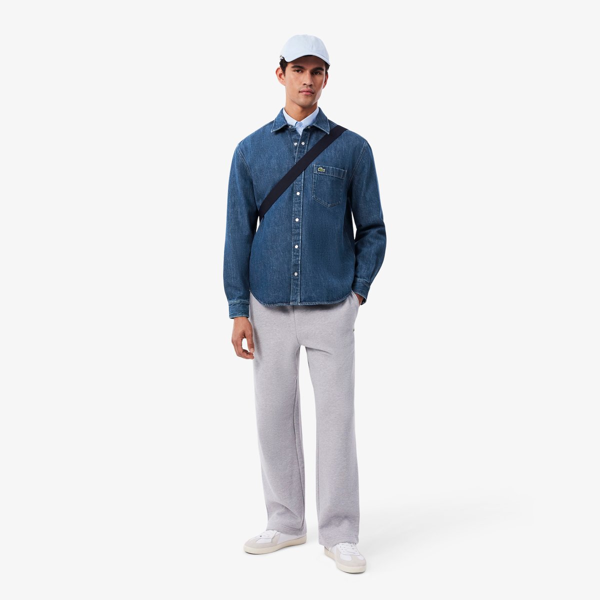 Chemise denim regular fit bleu-mk9, LACOSTE