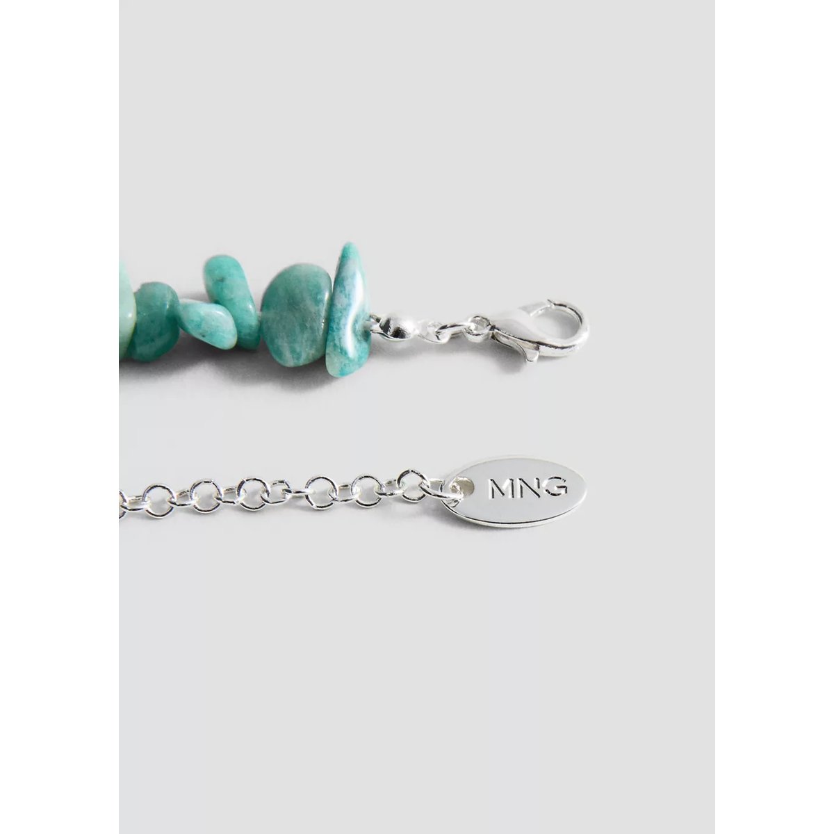 Collier perles pierre turquoise, MANGO
