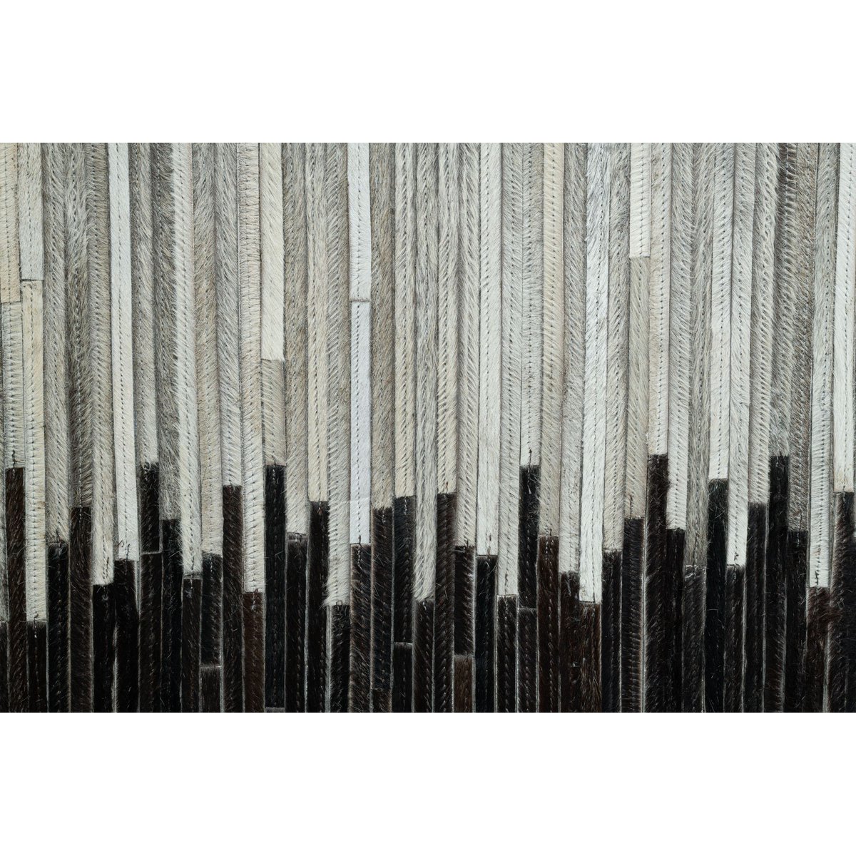 Tapis salon Kobe, 100% cuir de vache argent multicolore, THEKO