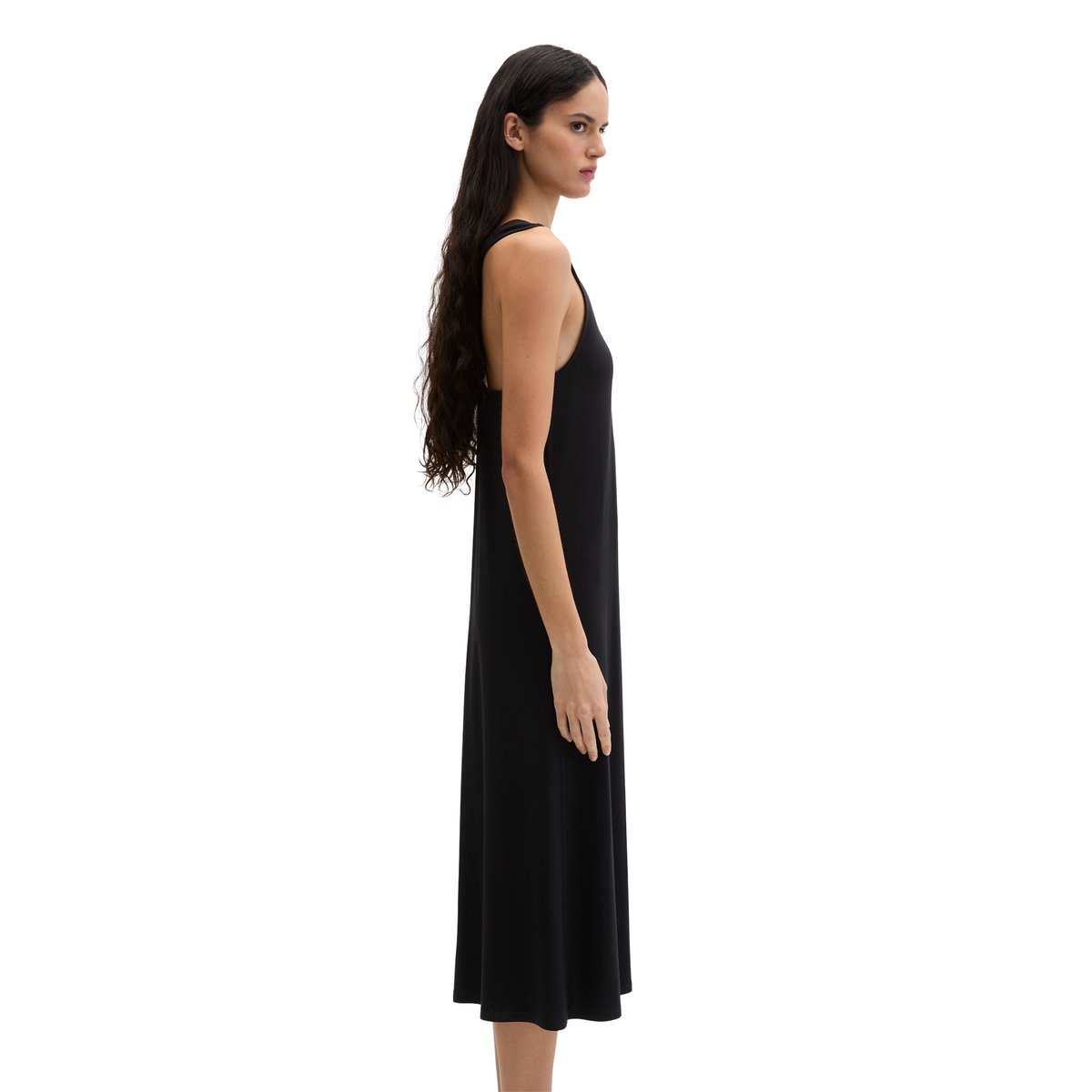 Robe en jersey shaped avec détail de nœuds en LENZING™ ECOVERO™ noir, MARC O'POLO
