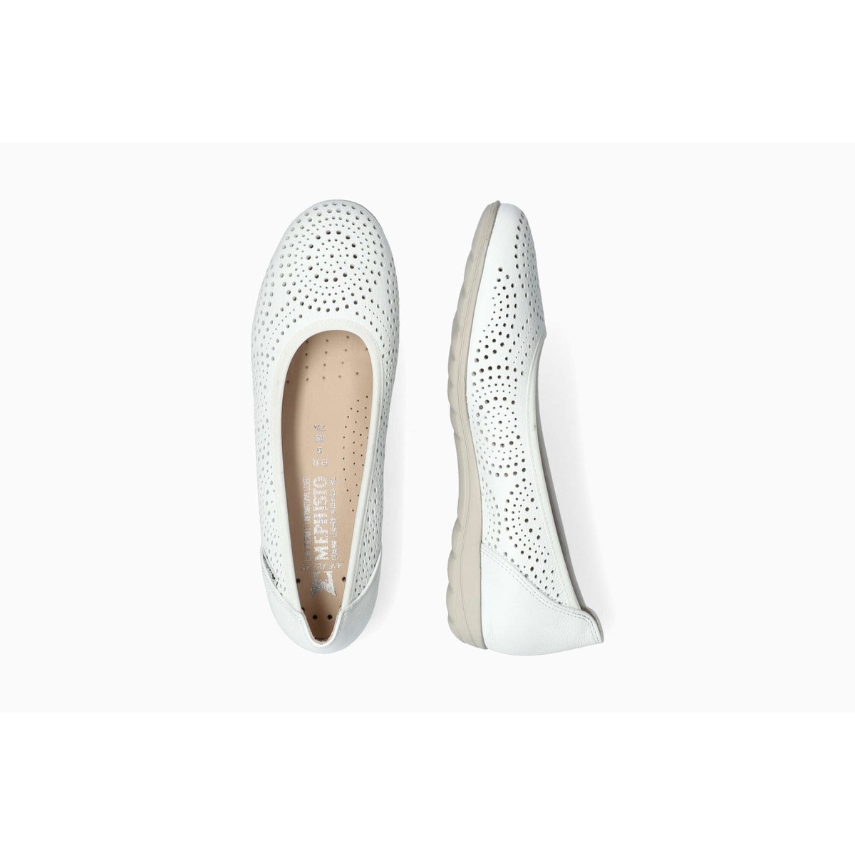 Ballerines en cuir ELSIE PERF blanc 5144, MEPHISTO