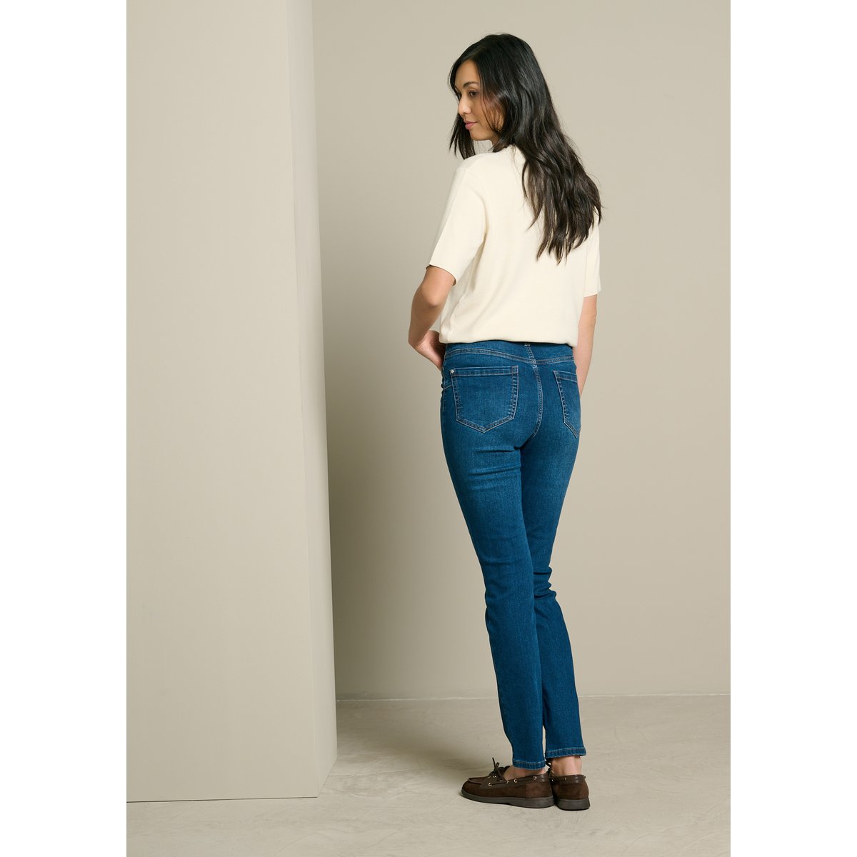 Jean slim taille haute dark blue, LOLALIZA