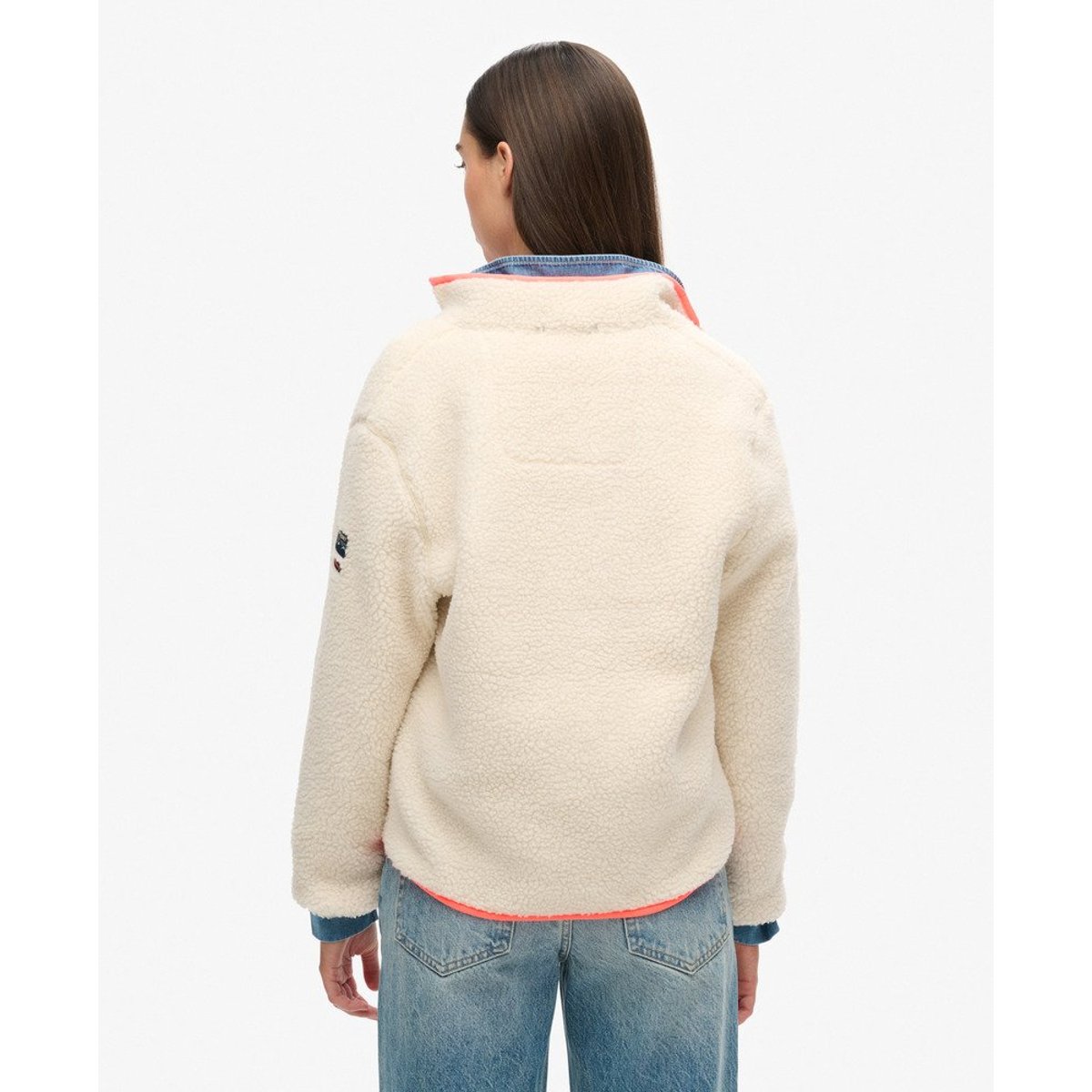Polaire à demi-fermeture zippée Outdoor écru, SUPERDRY