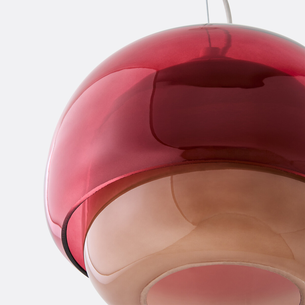 Suspension en verre coloré Ø21,5 cm, Kinoko rouge, LA REDOUTE INTERIEURS