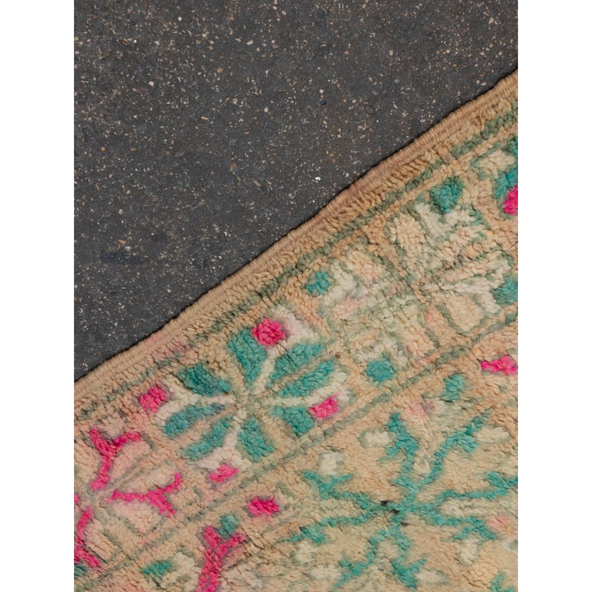 Grand tapis en laine rose et bleu Olivier N°35 - Bon état rose, DEBONGOUT