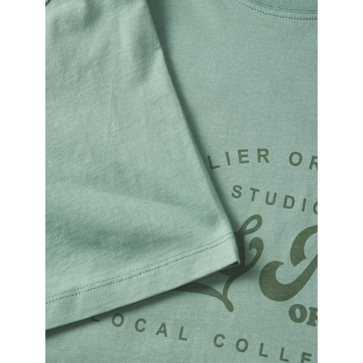 T-shirt de manga curta com gola redonda, Jordean verde-salva, JACK & JONES